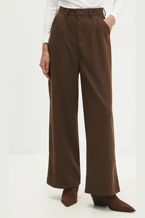 ANSWEAR Lab spodnie damskie kolor proste high waist