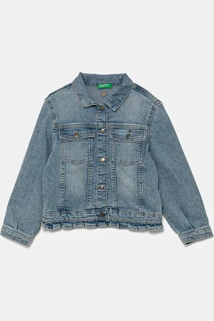Benetton Kurtka jeansowa bawełniana kolor 2PORGN03M