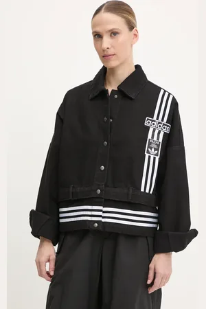 adidas Kurtka jeansowa DENIM TRACK TOP kolor przejściowa oversize JJ3095