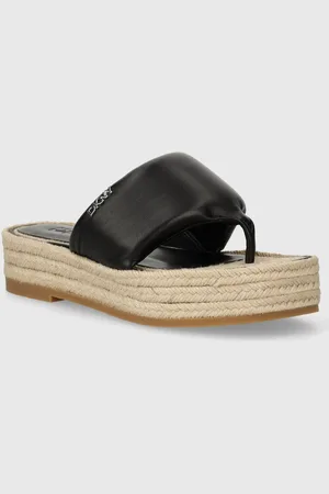 DKNY Japonki skórzane Fifi damskie kolor na platformie K1405997