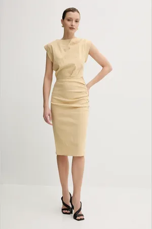 Pinko Sukienka lniana kolor mini dopasowana 104955 A0IM