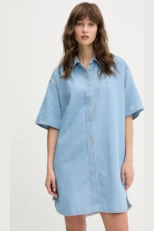 Tommy Hilfiger Sukienka jeansowa kolor mini oversize DW0DW20112