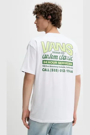 Vans T-shirt bawełniany męski kolor z nadrukiem VN000M60WHT1