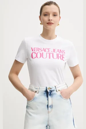 VERSACE T-shirt bawełniany damski kolor 78HAHE05 CJ00E