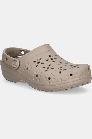Crocs Klapki Classic Floral Cut Out Clog damskie kolor na koturnie 210927-214