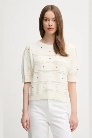 Benetton Sweter bawełniany damski kolor lekki 10C1E10DO