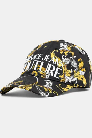 VERSACE Czapka z daszkiem bawełniana damska kolor wzorzysta 78HAZK10 ZG364