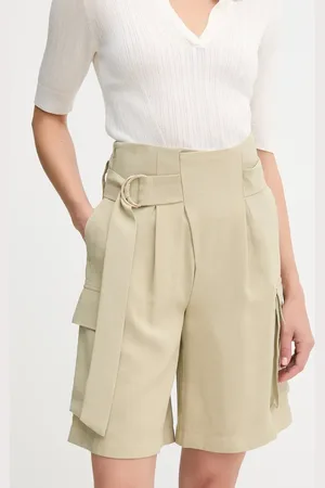 Sisley Szorty damskie kolor gładkie high waist 4G48L901I