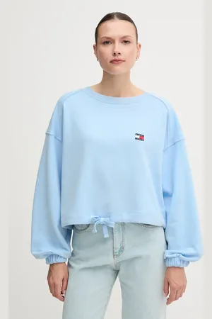 Tommy Hilfiger Bluza bawełniana damska kolor gładka DW0DW21344