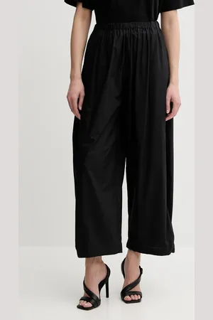 Pinko Spodnie bawełniane damskie kolor szerokie high waist 105210 A2LD