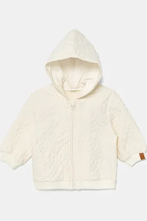 Benetton Bluza dziecięca kolor z kapturem gładka 3JEXA501L