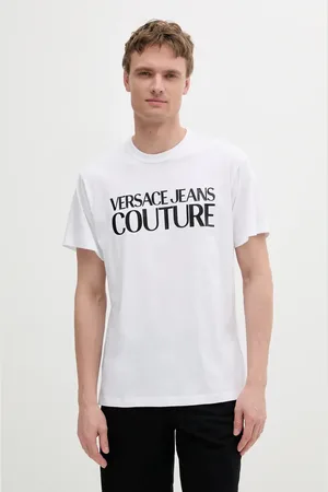 VERSACE T-shirt bawełniany męski kolor z nadrukiem 78GAHE05 CJ00E