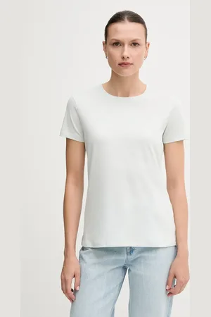 Armani Exchange T-shirt bawełniany damski kolor niebieski XW000839 AF10356