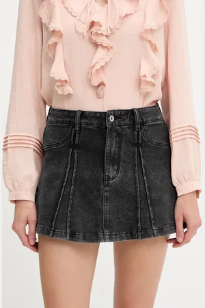 ANSWEAR Lab spódnicospodnie jeansowe damskie kolor gładkie high waist