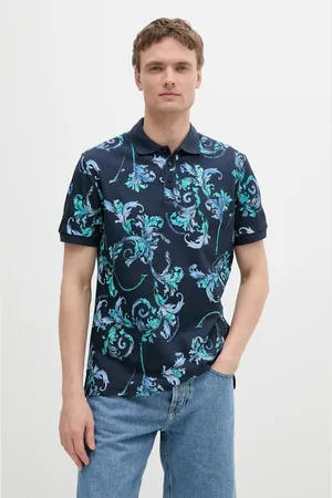 VERSACE Polo bawełniane męski kolor wzorzysty 78GAG6S0 JS460