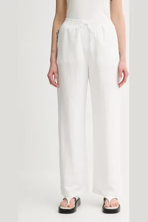 Marc O’ Polo Spodnie lniane damskie kolor proste high waist 5000006724