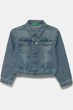 Benetton Kurtka jeansowa dziecięca kolor 2PORCN061