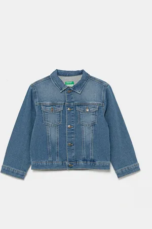 Benetton Kurtka jeansowa dziecięca kolor 24LGGN014