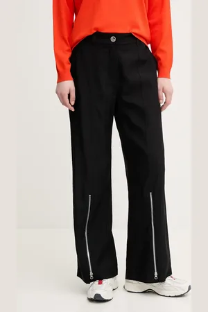 Sisley Spodnie damskie kolor proste high waist 47ICLF06O