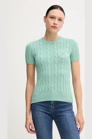 Ralph Lauren Sweter bawełniany kolor zielony 211895379