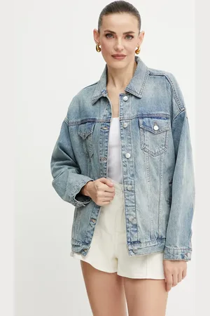 Armani Exchange Kurtka jeansowa kolor przejściowa oversize XW000902 AF10869
