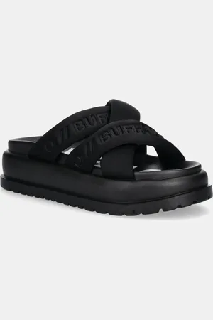 Buffalo Klapki Palma Cross damskie kolor na platformie 1602277-BLK