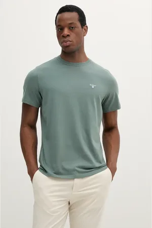 Barbour T-shirt bawełniany męski kolor gładki