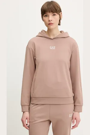 EA7 Bluza damska kolor z kapturem z nadrukiem AF10443.7W000074