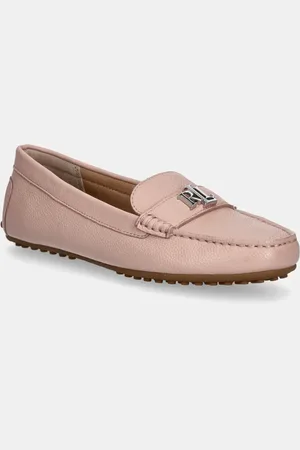 Ralph Lauren Mokasyny skórzane Barnsbury damskie kolor na płaskim obcasie 802942768013