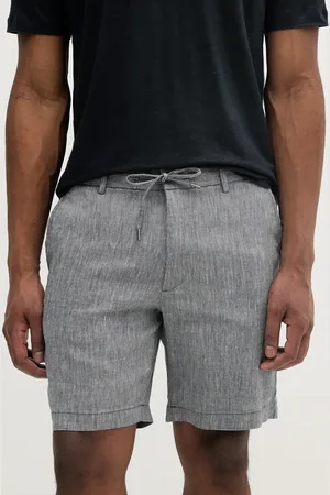 HUGO BOSS Szorty lniane męskie kolor granatowy 50538016