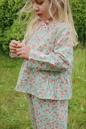 Konges Sløjd Bluzka dziecięca ELIN BOW BLOUSE GOTS kolor wzorzysta KS102432