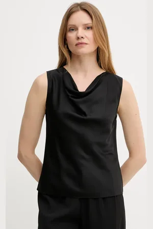 HUGO BOSS Bluzka jedwabna damska kolor gładka 50537652