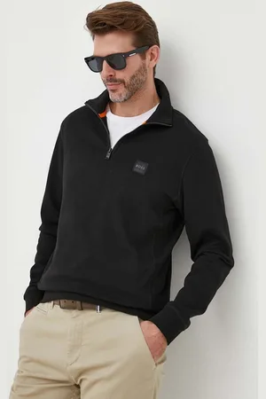 HUGO BOSS BOSS bluza bawełniana męska kolor gładka