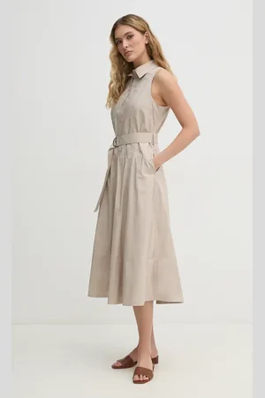 DKNY Sukienka bawełniana kolor midi rozkloszowana DJ5D9073