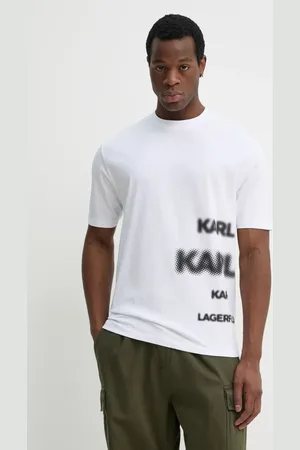 Karl Lagerfeld T-shirt bawełniany męski kolor z nadrukiem 552225.755139