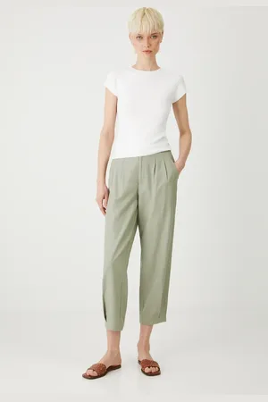 MEDICINE Spodnie lniane damskie kolor fason chinos high waist