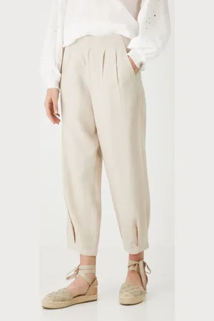 MEDICINE Spodnie lniane damskie kolor fason chinos high waist