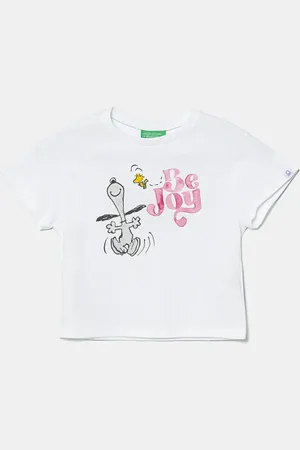 Benetton T-shirt bawełniany dziecięcy kolor z nadrukiem 3X1SG10I9