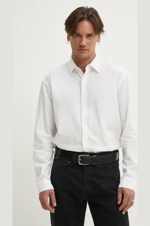 Hollister Koszula lniana kolor regular z kołnierzykiem klasycznym KI325-5084