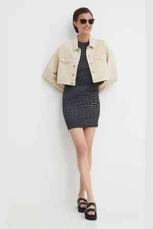 DKNY Kurtka jeansowa damska kolor przejściowa oversize D2A4CX20