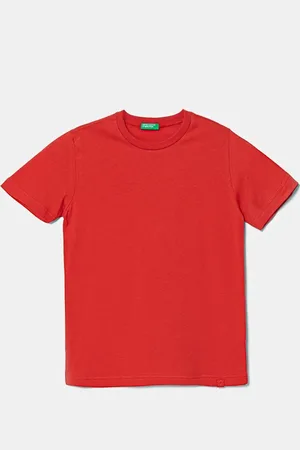 Benetton T-shirt bawełniany dziecięcy kolor gładki 3I1XC109W