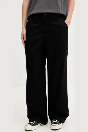 Vans Spodnie damskie kolor szerokie high waist VN000HGKBLK1