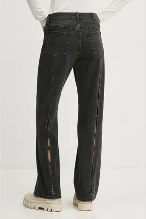 Purple Brand Jeansy SLIM STRAIGHT BACK CUT OUT damskie high waist D1003-SCBL224