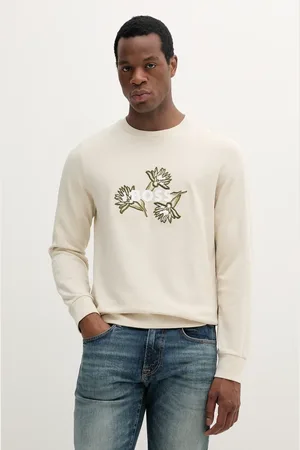 HUGO BOSS Bluza bawełniana męska kolor biały z aplikacją 50536797