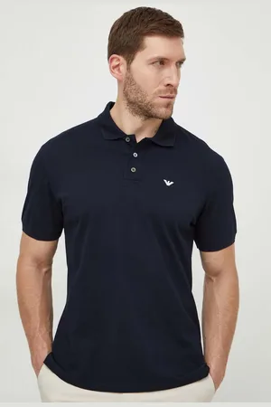 Emporio Armani Polo bawełniane kolor gładki 8N1FQ2 1JTKZ
