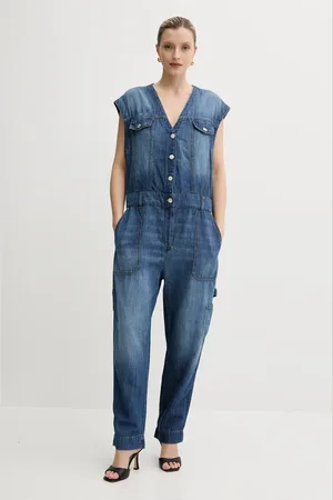 Pinko Kombinezon jeansowy kolor z domieszką lnu 104824 A2GQ