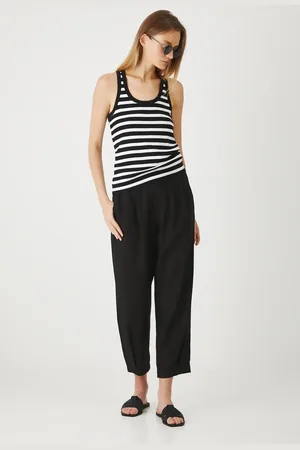 MEDICINE Spodnie lniane damskie kolor fason chinos high waist