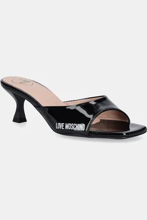 Moschino Szpilki skórzane kolor JA28045G1MIH0000