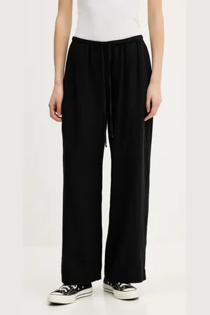 Abercrombie & Fitch Spodnie lniane damskie kolor szerokie high waist KI156-5199
