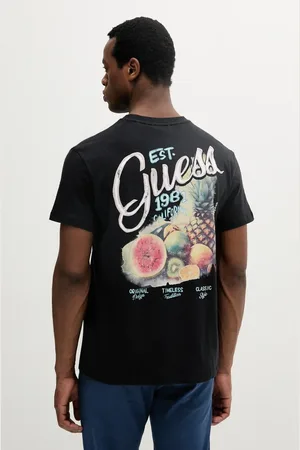 Guess T-shirt z domieszką lnu męski kolor wzorzysty M5GI21 KCT41